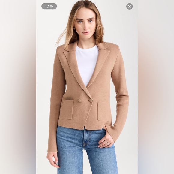 L'AGENCE Jackets & Blazers - L'AGENCE brown knit blazer Size L #knitwear #blazer